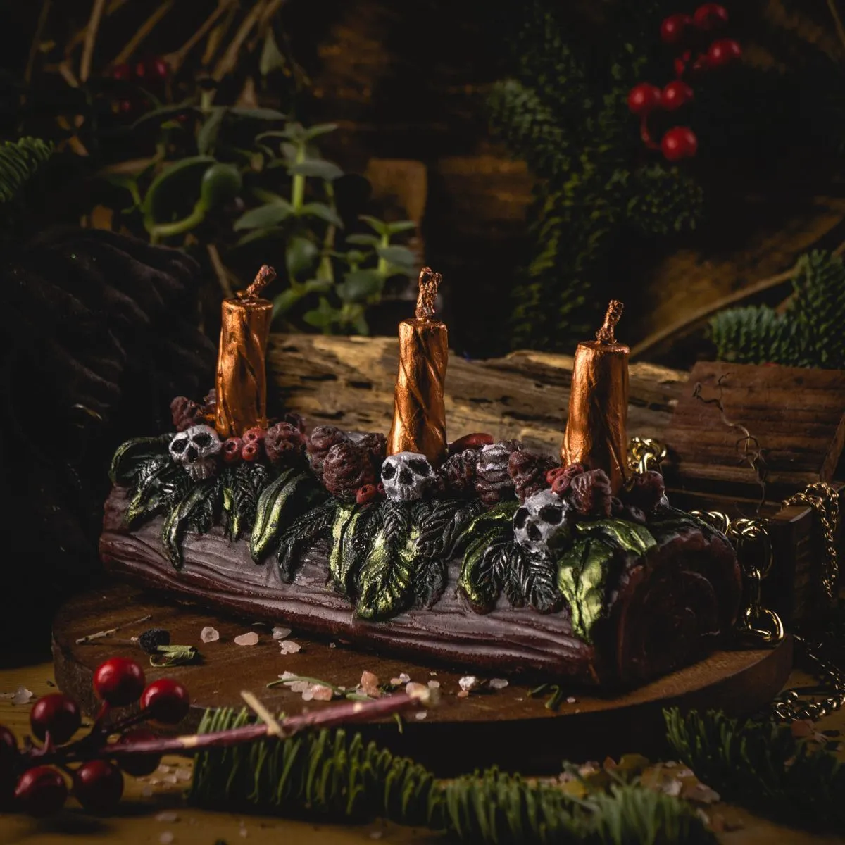 Свеча Колеса Года "Йольское полено" для защиты домашнего очага