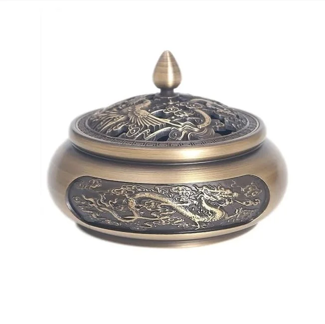 Мини-курильница "Дракон" на ножках бронзовая