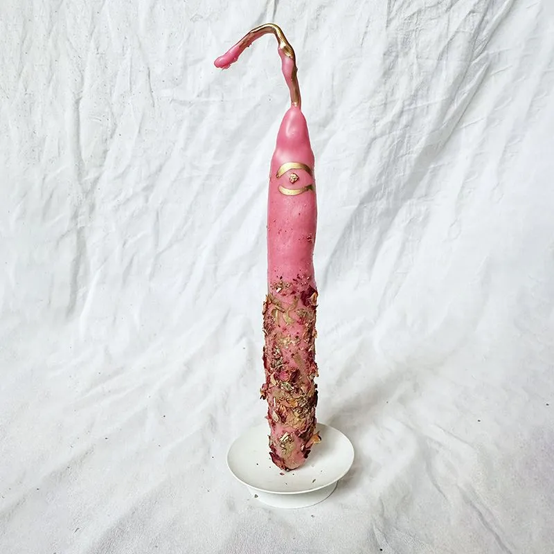 Катаная живая свеча "Око" с розой и шалфеем