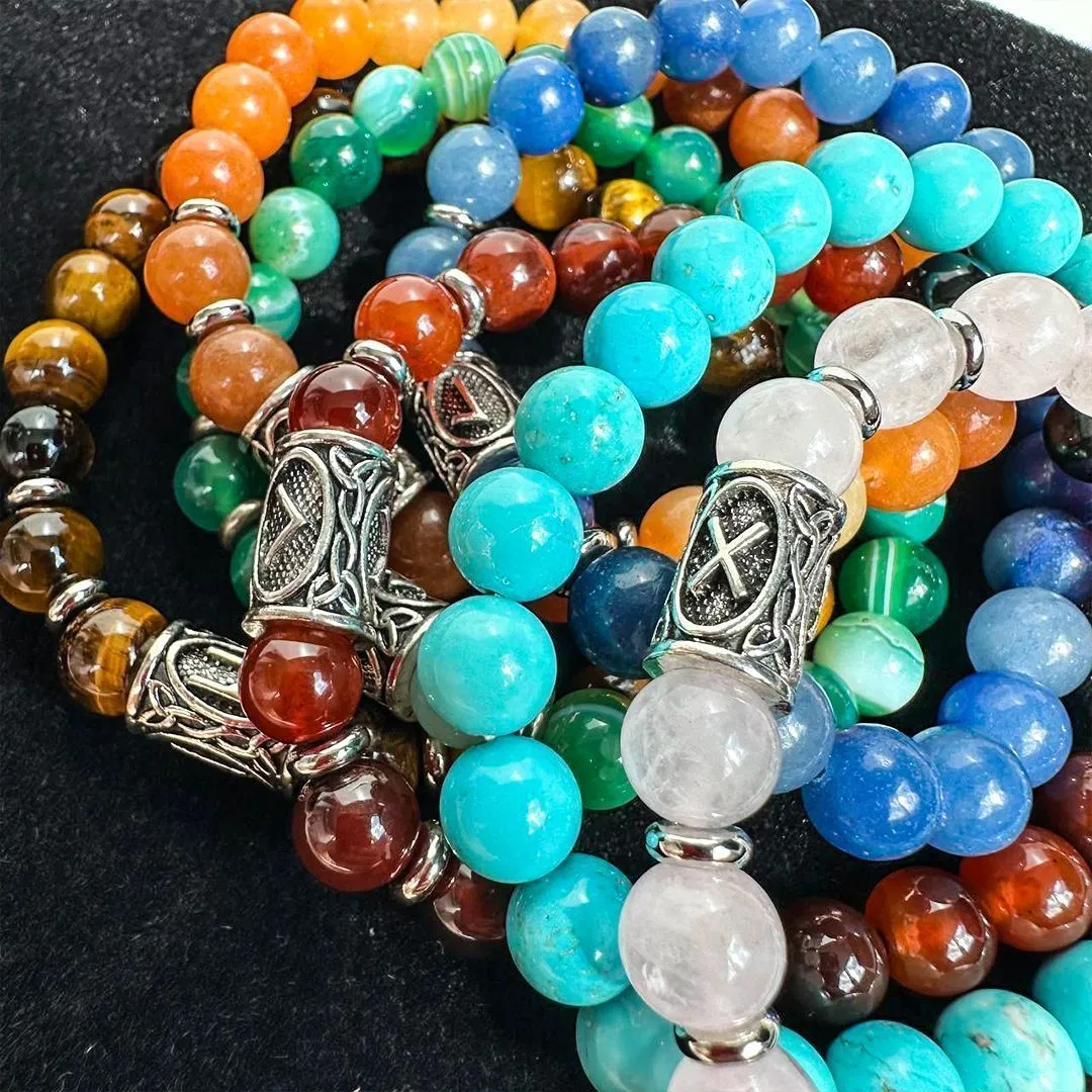 Браслет-талисман с руной Гебо "Навстречу любви" из розового кварца