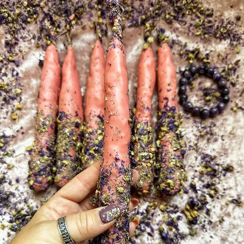 Катаная живая свеча "Поток" с душицей, мальвой, астрой, секретный ингридиент