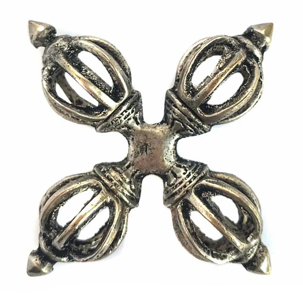 Вишва-ваджр, белый, девятиконечный, двойной