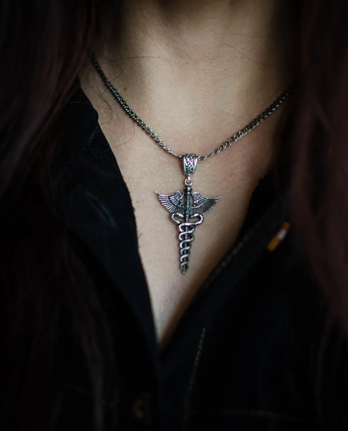 Серебряная подвеска "Малый Кадуцей"