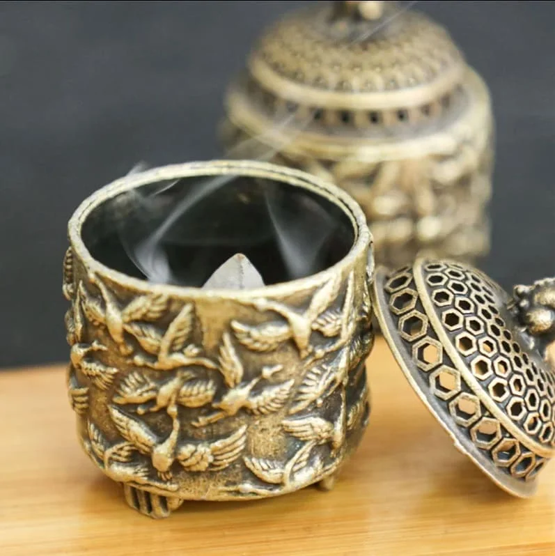 Мини-курильница "Полет журавлей" бронзовая