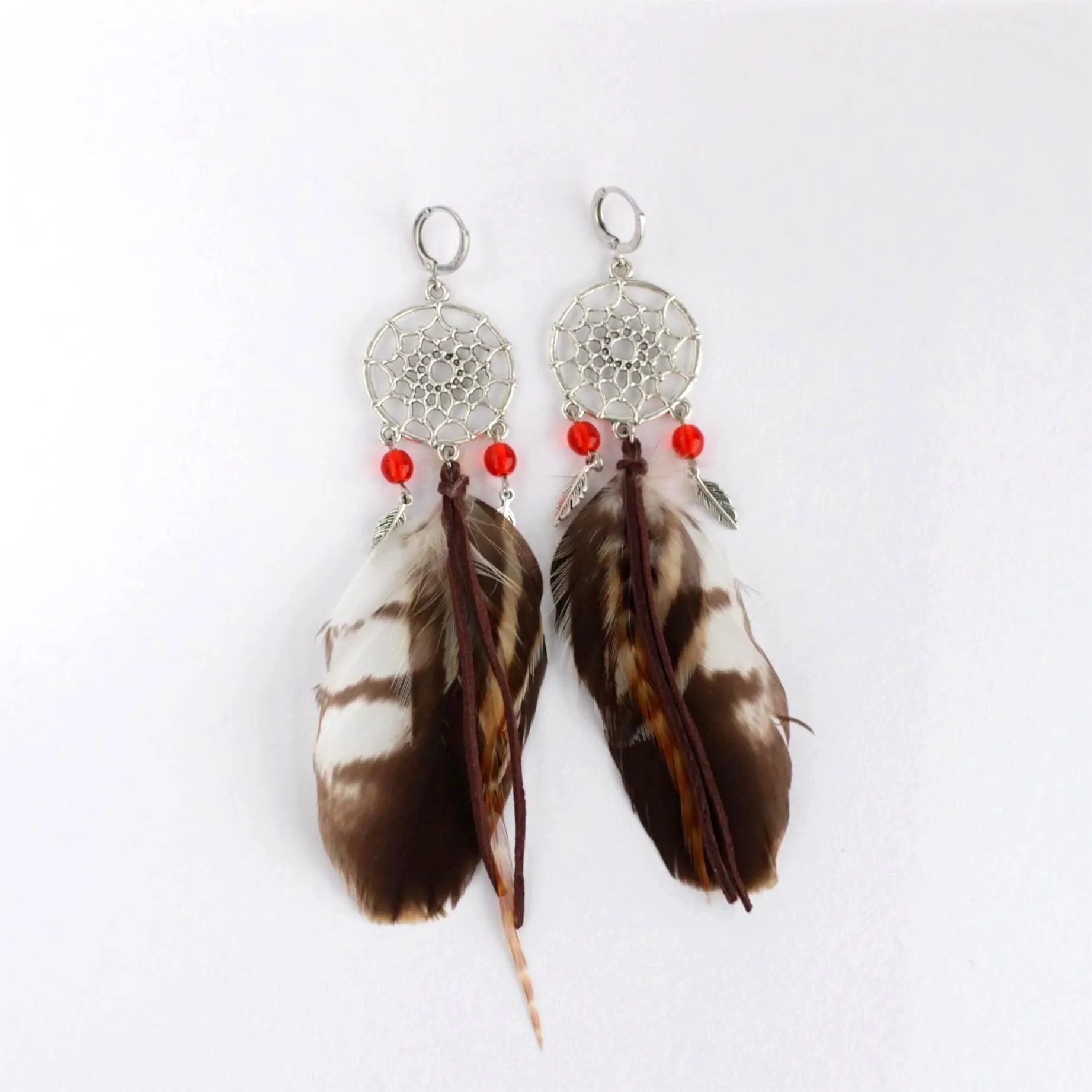 Серьги "Посланники небес" с перьями птиц, в ассортименте