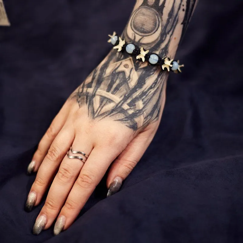 Браслет "Сила Луны" с позвонками ящерицы и опалитом