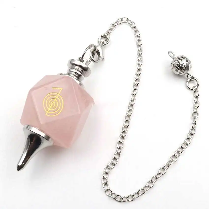 Маятник для биолокации "Навигатор энергий" Cho Ku Rei, розовый кварц