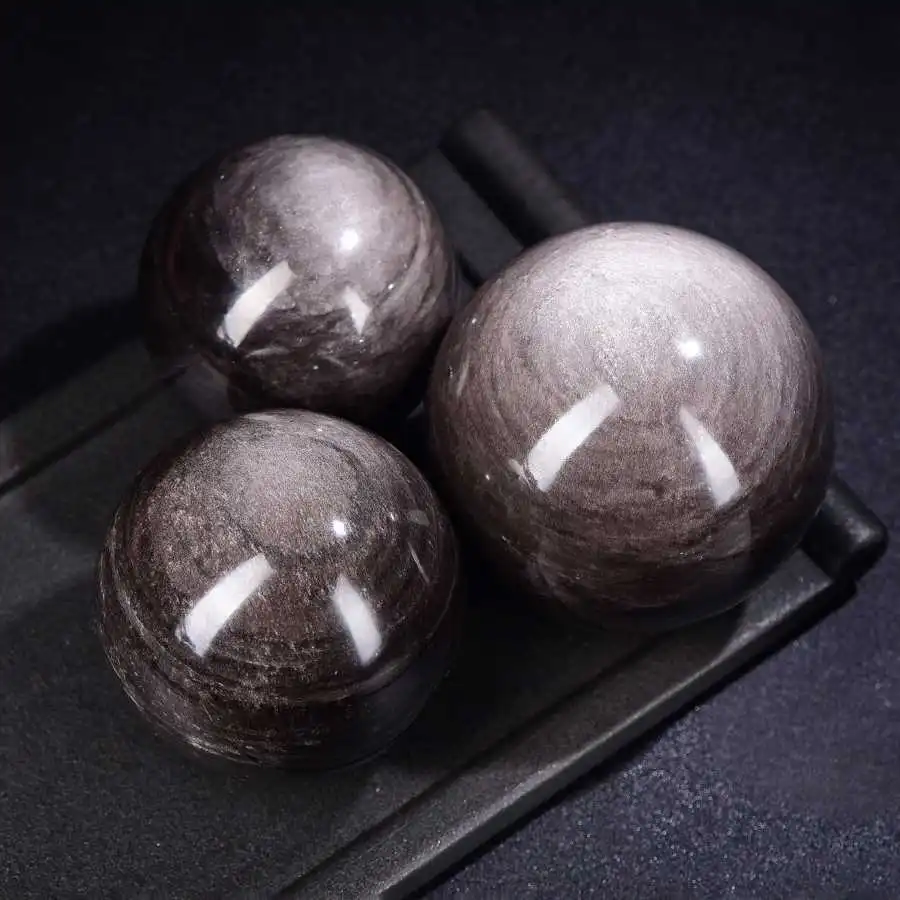 Шар из серебристого обсидиана, 3-3,5 см