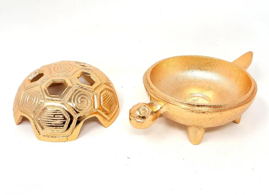 Курильница для благовоний-конусов "Мировая черепаха" металлическая