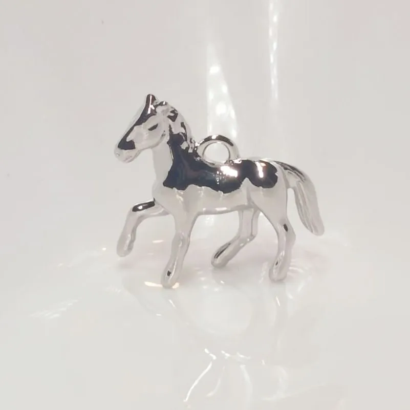 Браслет "Лошадка" с кулоном, чёрный агат