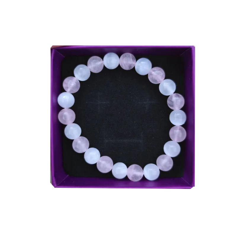 Браслет "Гармония сердца" из селенита и розового кварца