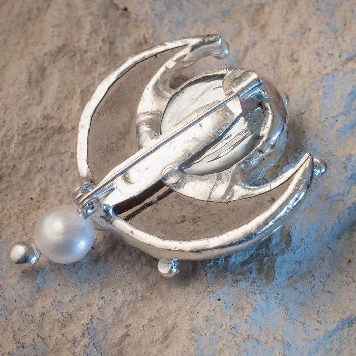 Брошь "Звездочёт", чёрное серебро