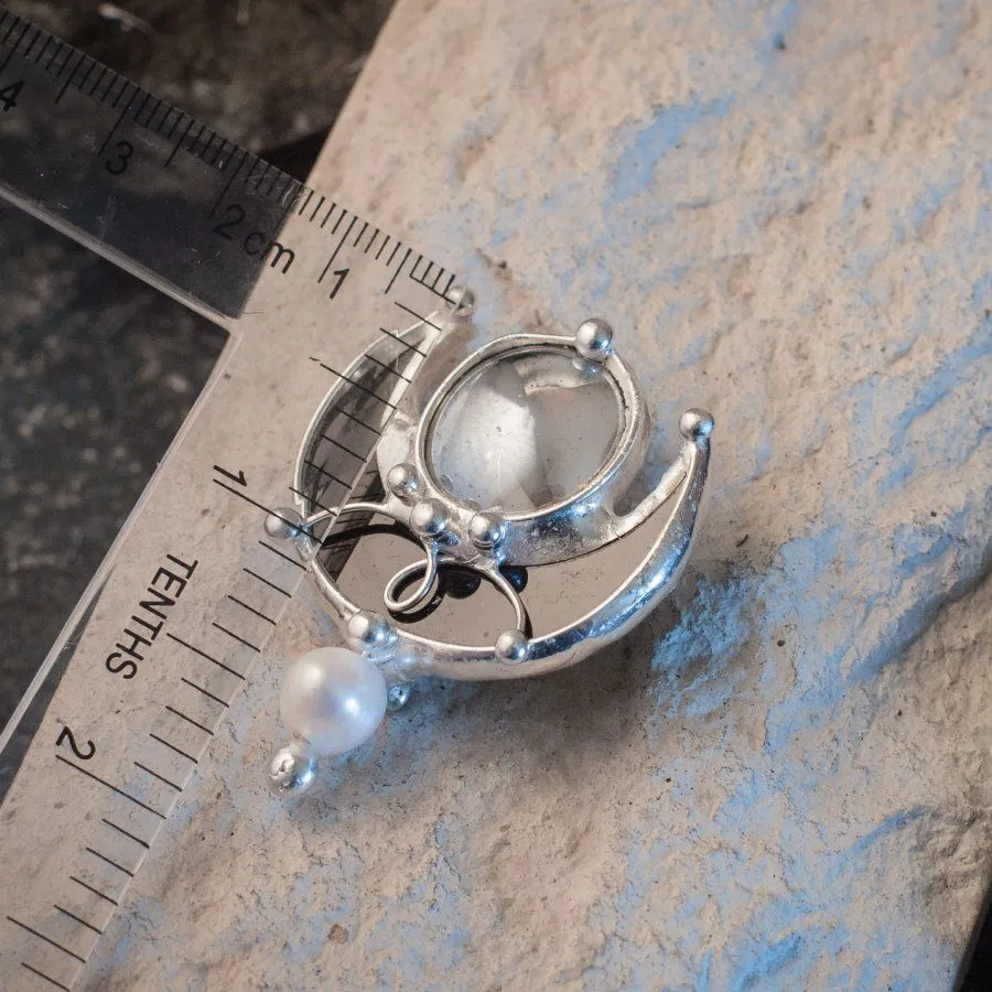 Брошь "Звездочёт", чёрное серебро