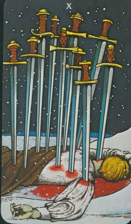 Значение карты Таро «10 Мечей» в раскладах на любовь и отношения