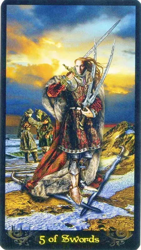 Описание и трактовка карты «5 Мечей» Таро