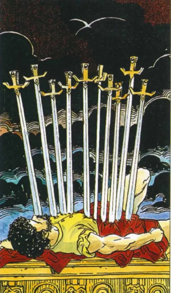 Значение карты Таро «10 Мечей»