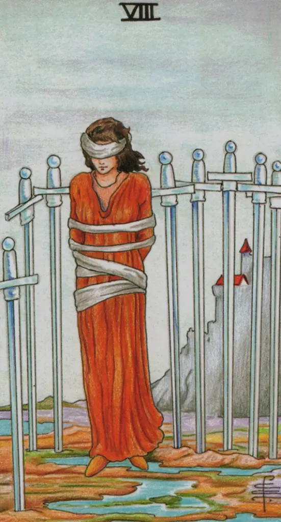 Значение карты Таро «8 Мечей»