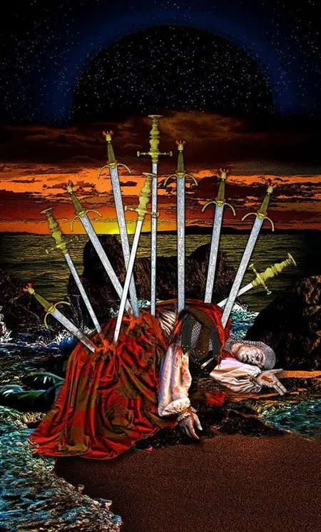 Значение карты Таро «10 Мечей» при гадании на работу, бизнес, финансы