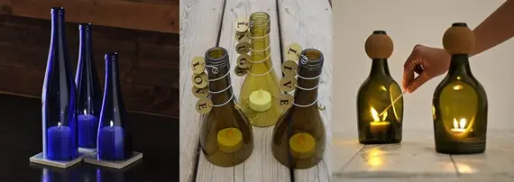 Подсвечники из бутылок