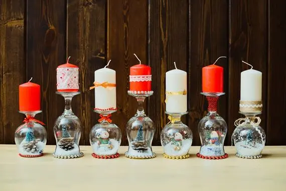 Как сделать подсвечник своими руками из бокалов