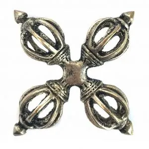 Вишва-ваджр, белый, девятиконечный, двойной