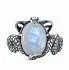 Кольцо "Кобра", лунный камень,  р.17 