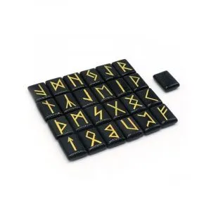 Набор рун из обсидиана, подарочная упаковка